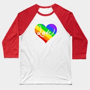 Rainbow Heart Baseball T-Shirt